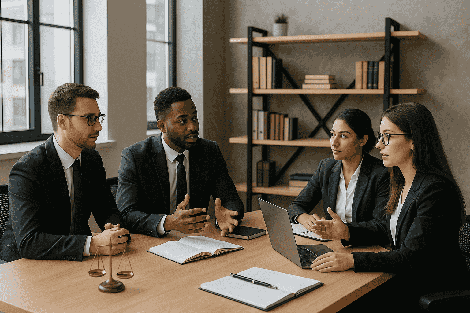 Modernes Büro mit Teamdiskussion